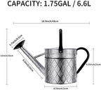 1.75 Gallon Outdoor Galvanized Metal Watering Can for Garden Plants, Vintage Zinc Watering Can with Removable Spray Spout, Ideal for Outdoor Use (Silver) - Image 6