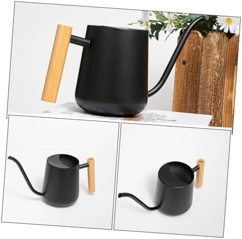 Stainless Steel Watering Can Black with Long Spout 1000ml - Image 3