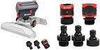 Eden 94127 Metal Adjustable 4-Way Mini Turbo Oscillating Sprinkler W/Quick Connect Starter Set & 95210 Premium Garden Hose Fitting Quick Connect with Water Stop & Lock Feature, 5 pc Set by Unknown