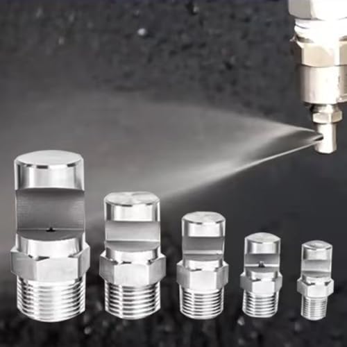 304 Stainless Steel Cleaning Nozzle Wide Angle Fan Nozzle High Pressure Cleaning Nozzle Flood Jet Flat Fan Nozzle 1/8, 1/4, 3/8, 1/2 inch BSP 3/8 wide angle fan nozzle （Hole diameter 4.6mm） 5pcs - Image 7
