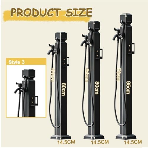 Outdoor Water Column Antifreeze Hose Faucet Stainless Steel Garden Water Tap for Patio Lawn Irrigation Washing, Yard Hydrant Water Feature Fountain Water Dispenser(Style 3,Height: 60cm/23.6in) - Image 2