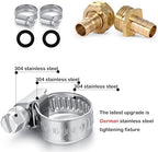 SIGURANTA Garden Hose Repair Connector with Clamps Hose End Repair Kit, 1/2"Barb Garden Hose Fittings Male and Female brass garden hose ends (1/2"Barb-10 Set) - Image 3