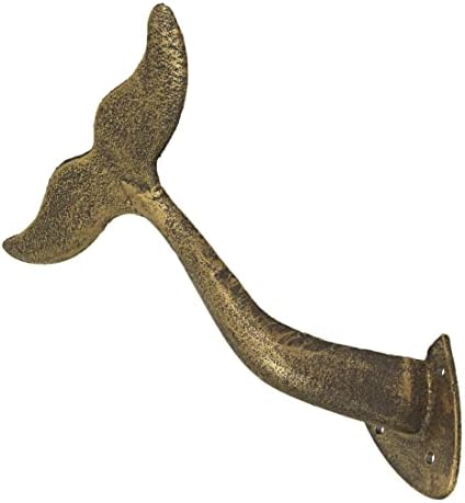 Zeckos Garden Hose Holder Whale Tail 10.5 Inch Cast Iron Bronze - Image 3