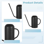 Watering Can 50.7 Fl Oz (1500 Ml) Stainless Steel Long Spout for Indoor Plants, Metal Design Vintage, Matte Black Finish, Precision Water Flow Gardens and Houseplants - Image 5