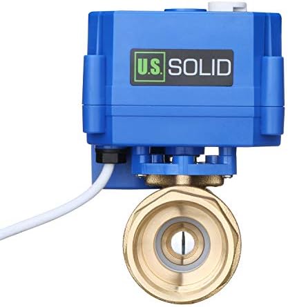 U.S. Solid Motorized Ball Valve- 1" Brass Ball Valve with Manual Function, Standard Port, 9-24V AC/DC and 2 Wire Auto Return Setup by USSolid