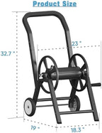 Artigarden Garden Hose Reel Cart with Wheels, Holds 165 ft of 5/8’’ Hose Outdoor Heavy Duty Powder-coated Steel Water Storage Holder Rack with 3.9 Ft Leader Hose for Outside Lawn Yard, Black - Image 5