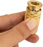 1/4 quick connect fittings,Industrial Air Coupling 10 Pcs, 1/4" Basic Flow Quick Connect Air Coupler, Brass Air Compressor Accessories Fitting,Hose Quick Connect Fitting - Image 2