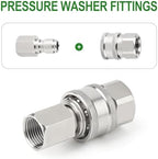 TAISHER 6PCS 304 Stainless Steel 3/8" Female NPT High Pressure Washer Quick Connect Coupler for Pressure Washing Gun Hose Accessories - Image 5