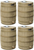 Good Ideas Rain Wizard Water Collection Barrel, 50 Gallon, Khaki, 4 Pack by GoodIdeas