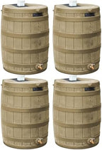 Good Ideas Rain Wizard Water Collection Barrel, 50 Gallon, Khaki, 4 Pack by GoodIdeas