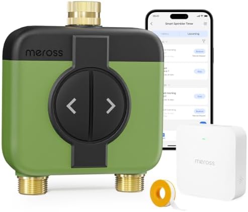 meross WiFi Water Timer for Garden, Hose Timer with Brass Inlet & Outet by meross