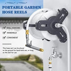 Hose Reel Cart Garden Hose Reels Wall Mount Floor Cleaning Hose Cart, Watering Hose Organizer, Household Portable Irrigation Tools, with High Pressure Water Gun (Color : A, Size : Hose Cart+15m Pipe - Image 2