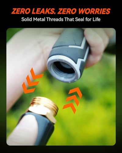 RAINPOINT Full-Metal Garden Hose Nozzle, Heavy Duty Water Hose Nozzle Sprayer With 10 Adjustable Patterns & High Flow,Thumb Control For Flow Adjustment, Ideal For Watering, Washing, Cleaning,Orange - Image 7