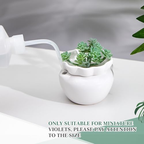 4 Set 4 Inch African Violet Pots Self Watering Ceramic - Image 4