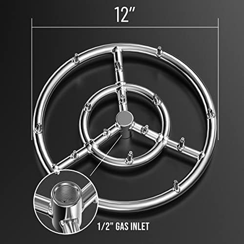 Skyflame 12-Inch Round Stainless Steel Fire Pit Jet Burner Ring - Image 2