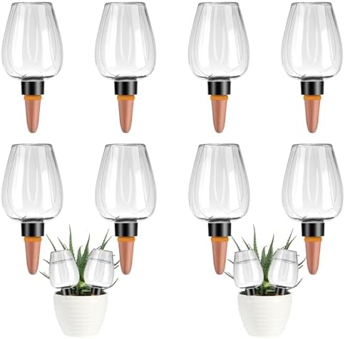 8 Pcs Plant Watering Globes Self Watering Planter Insert Plants Top Fill Water Device Plastic Water Bulbs Slow Release Terracotta for Plants, Clear by Unknown