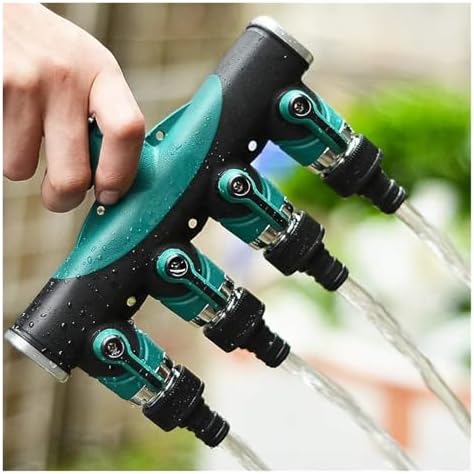 Heavy Duty Metal 4 Way 3/4'' Thread Faucet Splitters with Shut Off Valves for Garden Hose Adapter Outdoor Water Tap Connectors(NPT-1PCS) - Image 7