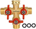 3 Way Hose Splitter, Solid Brass High Volume 3 Way Hose Splitter Valve with Metal Handle, Heavy Duty High Flow Spigot Splitter with Shut off Valve, 3/4 Inch Garden Tap Splitter by Shopnow