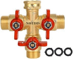 3 Way Hose Splitter, Solid Brass High Volume 3 Way Hose Splitter Valve with Metal Handle, Heavy Duty High Flow Spigot Splitter with Shut off Valve, 3/4 Inch Garden Tap Splitter by Shopnow