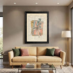 Framed Canvas Wall Art Vintage Mixed Media Postcards Eucalyptus Earthy Tones Dictionary Text Canvas Print Poster Black Frame Wall Decor for Home Office Cottagecore Print, Rustic Decor - 24x36 Inch - Image 5