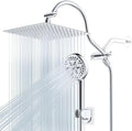 Hibbent 12'' All Metal CUPC Certified Shower Head, High Pressure Rainfall Shower Head, Handheld Showerhead Combo, 12'' Adjustable Shower Extension Arm, 10-Spray, 71'' Hose, Showerhead Holder, Chrome by Hibbent