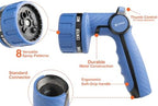 10-Pack Corvid Heavy Duty 8-Pattern Garden Hose Nozzle with Thumb Control, Adjustable High-Pressure Watering Spray Nozzle with Ergonomic Handle - Perfect for Lawn & Garden, Car Wash, Pet Cleaning - Image 3