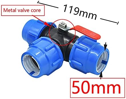 Hose Connector Adapter 20/25/32/40/50/63mm PE Pipe Three-way Quick Connection Valve 3 Way Garden Faucet Plastic Valve T-type Manifold 1Pcs (Color : 50MM) - Image 5