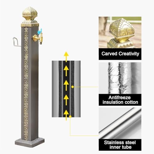 Outdoor Water Spigot, Waters Hose Holder Stand, Freestanding Private Fire Hydrant Suitable for Yard, Garden, Farm(65x10cm/26x4in) - Image 7