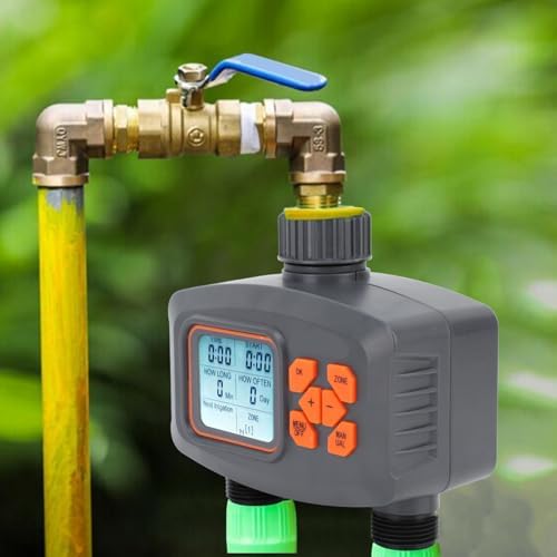 2 Outlet Water Timer, 2 Zone Sprinkler Timer with G3/4 Adapter - Image 3