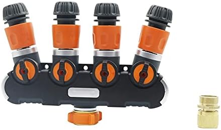 Hose Connector Adapter 4-ways Splitters Valve With Brass Quick Connector, 1/2" Hose Quick Connector Kit Outdoor Garden Tap Hose Connector 1 Set - Image 5