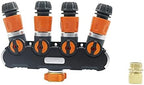 Hose Connector Adapter 4-ways Splitters Valve With Brass Quick Connector, 1/2" Hose Quick Connector Kit Outdoor Garden Tap Hose Connector 1 Set - Image 5