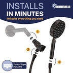 HammerHead Showers® Solid Metal Handheld Shower Head with Hose and Brass Holder - OIL RUBBED BRONZE - 2.5 GPM High Pressure Shower Heads with Adjustable Shower Wand Bracket - 6ft Flexible Extension - Image 5