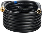 5/8 IN. × 50FT. Heavy Duty Rubber Garden Hose, High Flow 5/8" I.D. Brass Fitting No Memory Durable Heavy Duty Water Hose for Watering, Irrigation, Water Transfer Pump by Flaronro