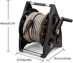 Professional Garden Hose Reel,Free Standing Or Wall Mounted 1/2" Hose 30Metre 65 Feet, Accessory Kit with Nozzle & 3/4" Inch Tap Fitting.Black-30m Hose Reel Set - Image 2