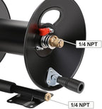 Manual Hose Reel, Suitable for 100FT Air Compressor Hose with 1/4’’ NPT Threads - Image 3