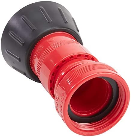 FireHoseDirect Heavy Duty Plastic 1 1/2 inch Fire Nozzle (NH) with Durable Rubber Bumper - Red - Image 5
