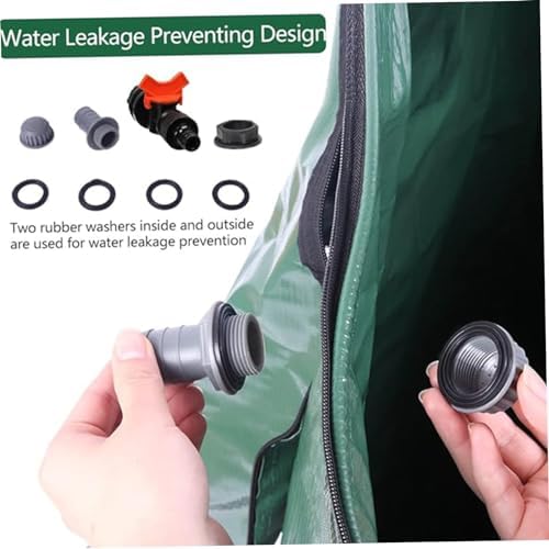 Rain Barrel 13 Gallon/50L PVC Foldable Rain Water Collection Barrel with Spigot and Overflow Hole Zipper Closure Finely Sealed Water Storage Tank, Garden Statues - Image 5