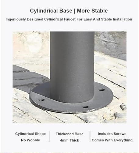 Cylindrical Garden Water Column Freestanding Outdoor Water Tap with Hose Holder,Antifreeze Water Hydrant Heavy-Duty Garden Water Fountain(50x20.5cm) - Image 4