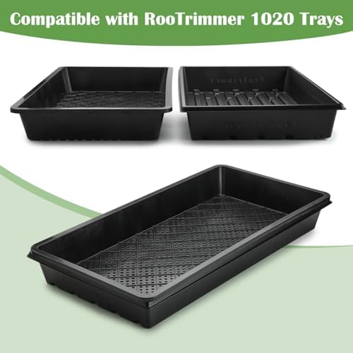 RooTrimmer 10 Pack 1020 Trays and 10 Pack 1020 Mesh Bootom Trays, 20'' x 10'', Heavy Duty Propagation Flats for Microgreens, Seed Starting, Soil Blocks, Hydroponics & Wheatgrass (10 Sets) - Image 4