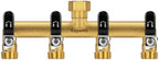 4-Way Garden Hose Splitter, Heavy-Duty Brass, 3/4" GHT, Black by Yayamz