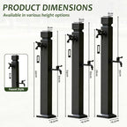 Outdoor Stainless Steel Water Column Spigot, Freestanding Garden Hose Holder with Brass Faucet, Matte Black Decorative Fountain Water Post for Irrigation Washing(C,Height: 80cm/31.5in) - Image 2