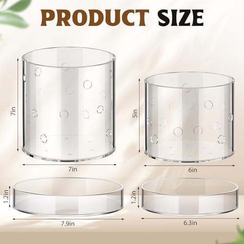 6/7 Inch Clear Acrylic Orchid Planter Pot with 360° Round Holes & Tray - Image 2