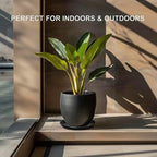 Flower Pot Saucer 12 Inch - Ceramic Plant Saucer for Outdoors Plant Drip Tray for Pots Indoor No Holes Large Plant Dishes to Catch Water Decorative Plant Drainage Tray Black - Image 5