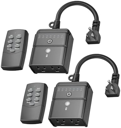 BN-LINK Outdoor Timer for Lights, 100FT Remote Control by BN-LINK