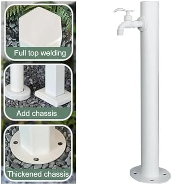 Outdoor Stainless Steel Garden Water Faucet Stand, Decorative Hose Holder & Fountain Dispenser, Ideal for Irrigation & Washing (90x12.5CM) - Image 5