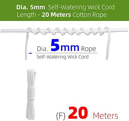 1pcs 4/5/6/8mm Self Watering Cotton Wick Cord Potted Plant Planting Planter Pot Automatic Slow Release, for Garden Drip Irrigation System (Size : 5mmx20m) - Image 2