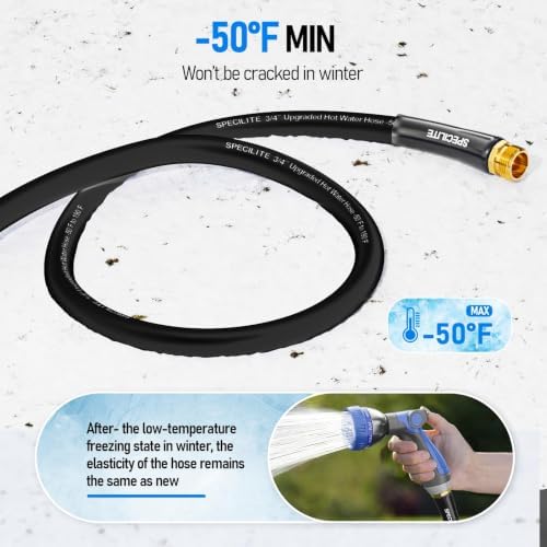 SPECILITE Retractable Garden Hose Reel with 5/8" 100ft Hot/Cold Pipe, Black - Image 3