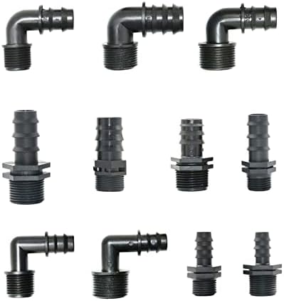 Generic 5pcs 1/2" 3/4" Male Connector To Barb 16mm 20mm 25mm PE Hose Elbow Adapter Garden Irrigation Drip Irrigation System(Purple) by Unknown