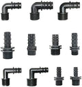 Generic 5pcs 1/2" 3/4" Male Connector To Barb 16mm 20mm 25mm PE Hose Elbow Adapter Garden Irrigation Drip Irrigation System(Black) by Unknown