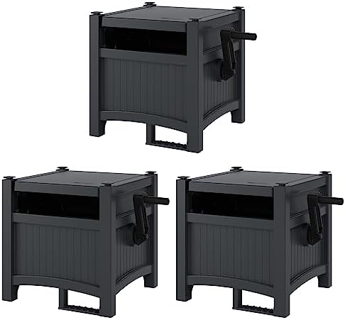 Suncast 3 Pack Hideaway Garden Hose Reel, Holds 100' of 5/8" Standard Vinyl Hose, Cyberspace Grey by Unknown